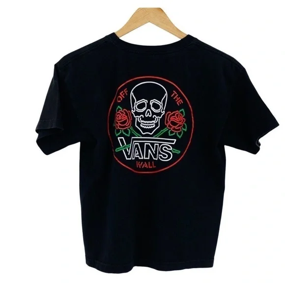 Vans Black Skull Tee Shirt, Small- EUC - Picture 1 of 5